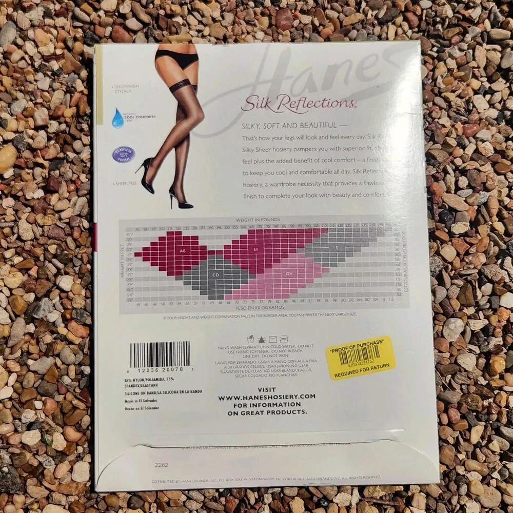 Hanes Women's Silk Reflections Thigh-High Stockings Size C D Barely There Q00720